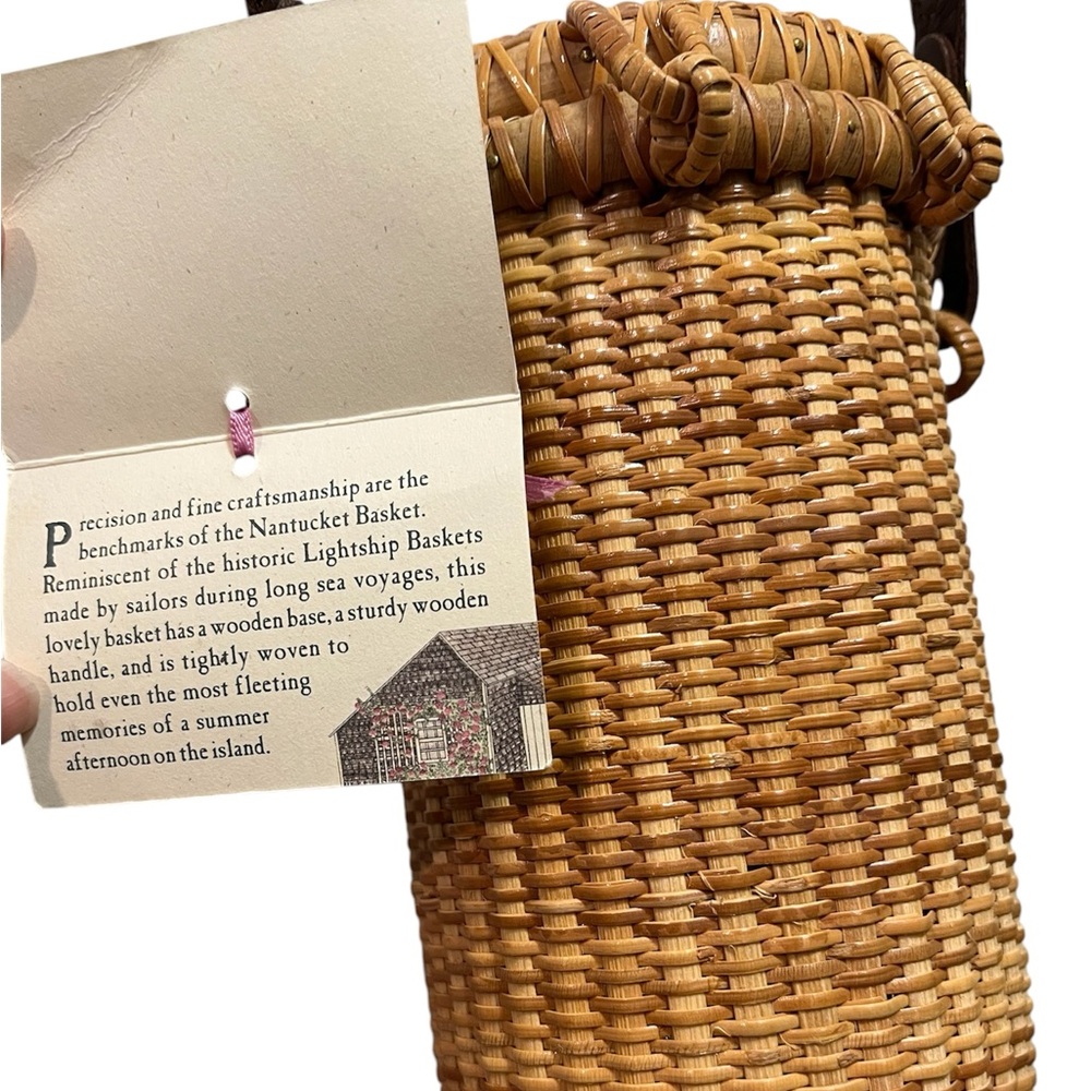 Woven Cylindrical Crossbody Bag in Tan - Picture 6 of 8